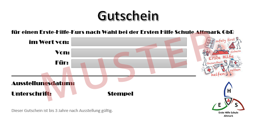 Erste Hilfe Schule Altmark Gutscheine für Erste Hilfe Kurse
